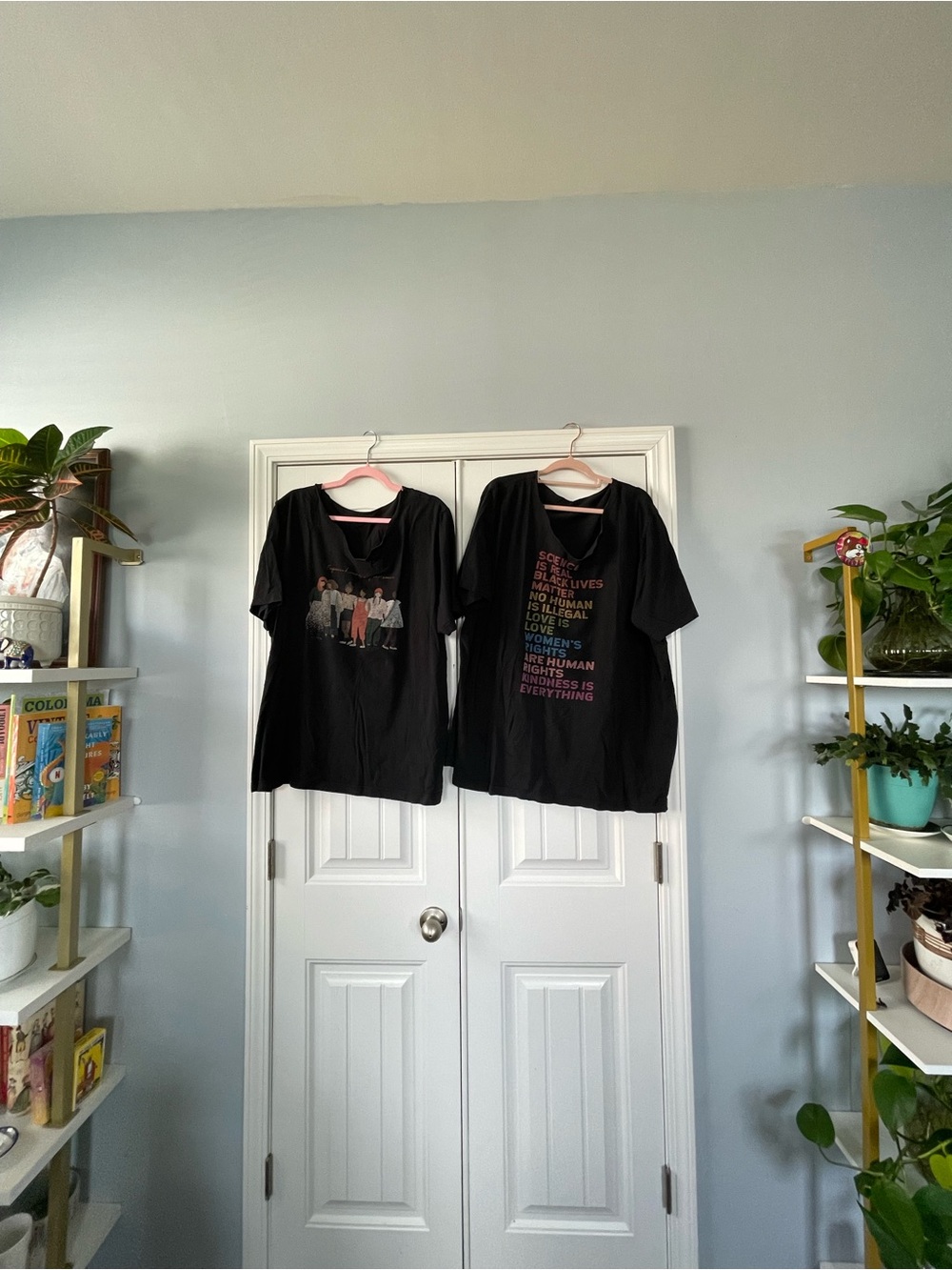 2 Black Graphic Tees 3XL size 20-22
